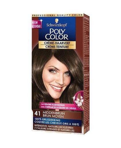 Poly Color crème-haarverf 41 middenbruin, 90 ml