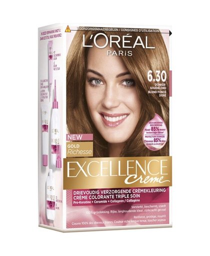 L’Oréal Paris Excellence Crème 6.3 - Donker Goudblond - Haarverf haarkleuring
