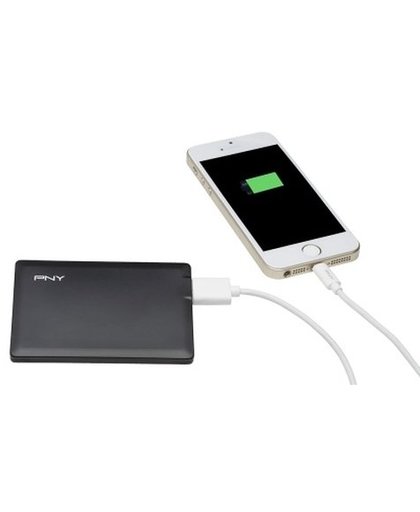 PNY PowerPack CC2500 - Mobiele oplader 2500 mAh - 1 A (USB) - op kabel: Micro-USB