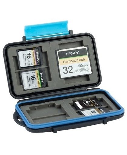 PNY - Geheugenhoes -capaciteit: 4 CompactFlash kaarten, 8 SD-kaarten