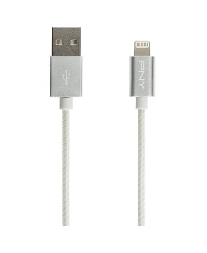 PNY - Lightning-kabel - USB (M) naar Lightning (M) - 1.2 m - zilver - voor Apple iPad/iPhone/iPod (Lightning)