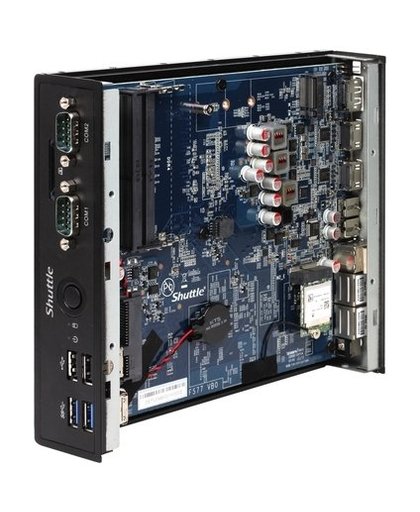 Shuttle XPС slim DS77U3 PC/workstation barebone Intel SoC BGA 1356 2,40 GHz i3-7100U 1.3L maat pc Zwart