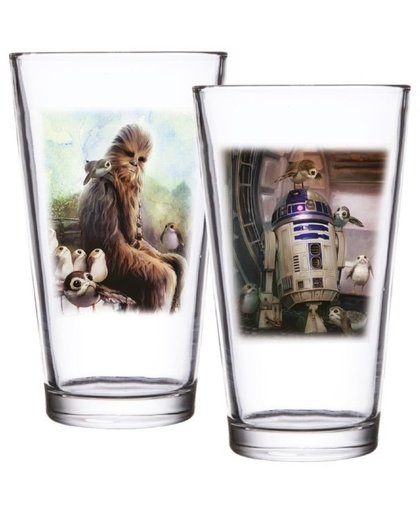 Star Wars The Last Jedi: Chewbacca and R2-D2 - 2 Piece Glasses Set