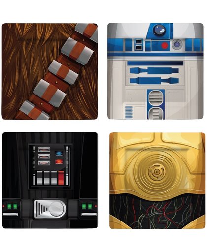 Star Wars borden - I Am Chewbacca R2-D2, C-3PO, Darth Vader, 4 stuks
