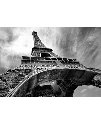 Parijs Eiffeltoren Fotobehang XXL - 368 x 254 cm - Zwart/Wit