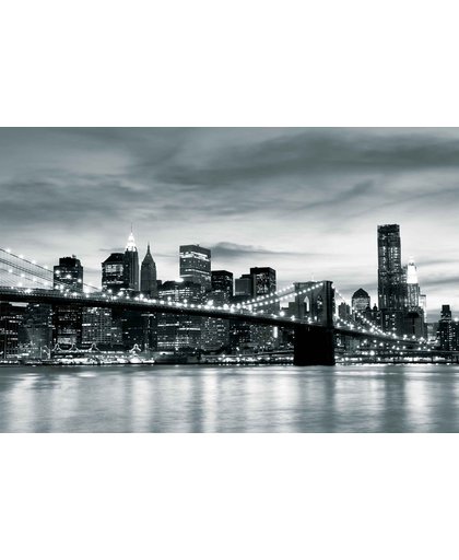 Fotobehang City Brooklyn Bridge New York City | PANORAMIC - 250cm x 104cm | 130g/m2 Vlies