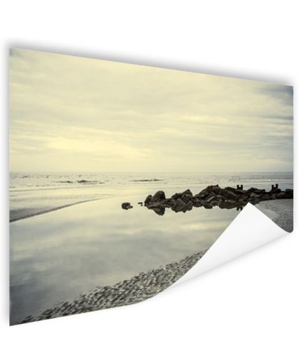 Strand in de ochtend Poster 90x60 cm - Foto print op Poster (wanddecoratie)