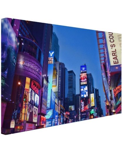 Times Square by night Canvas 30x20 cm - Foto print op Canvas schilderij (Wanddecoratie)