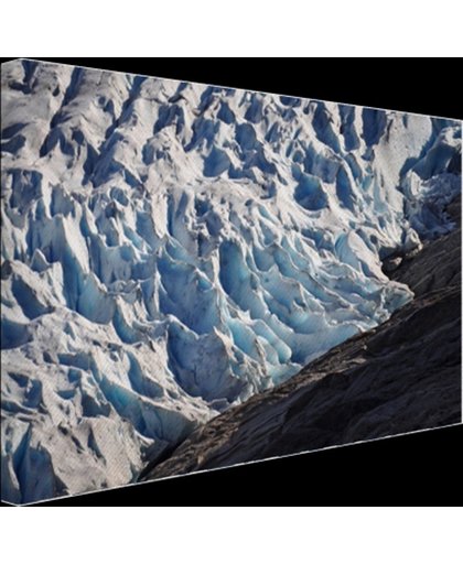 Gletsjer detailfoto Canvas 80x60 cm - Foto print op Canvas schilderij (Wanddecoratie)