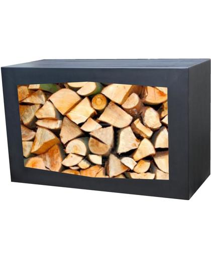 GardenMaxX Woodbox voor houtopslag (zwart)