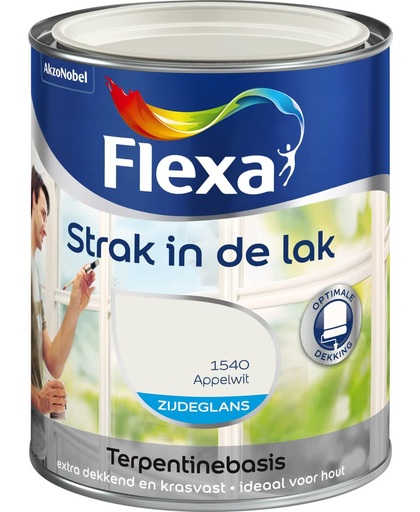 Flexa Strak In De Lak Zijdeglans - Appelwit - 0,75 liter
