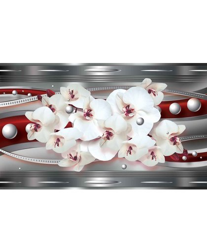 Fotobehang Ribbon Flowers Abstract | L - 152.5cm x 104cm | 130g/m2 Vlies