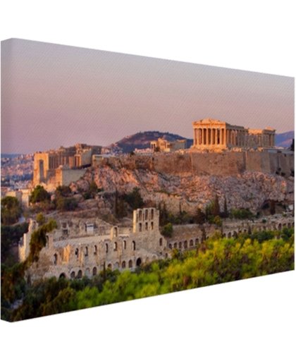 De Akropolis van Athene Canvas 30x20 cm - Foto print op Canvas schilderij (Wanddecoratie)