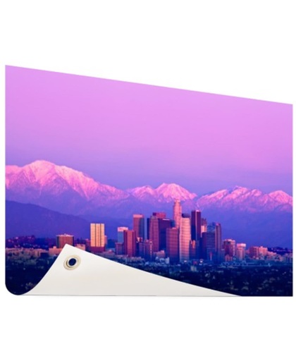 Los Angeles in het paarse avondlicht Tuinposter 60x40 cm - Foto op Tuinposter (tuin decoratie)
