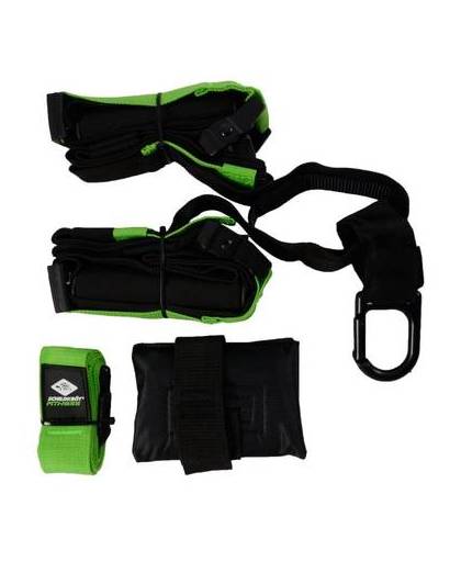 Schildkröt Fitness suspension trainer 180 x 4 cm zwart/groen