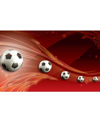 Fotobehang Football Red Track | XXL - 206cm x 275cm | 130g/m2 Vlies