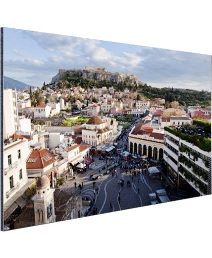 Monastiraki plein Athene Aluminium 120x80 cm - Foto print op Aluminium (metaal wanddecoratie)