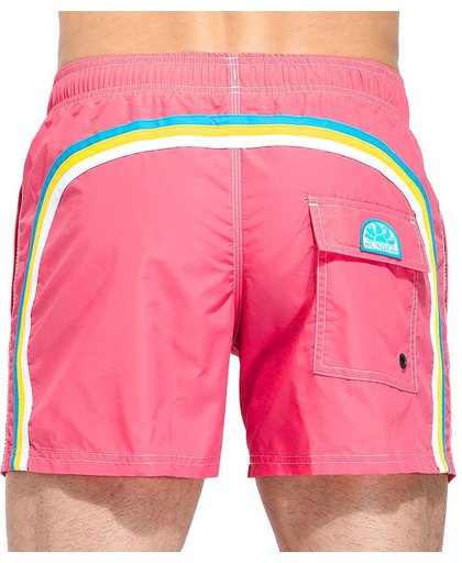 Sundek M504 Uni Board short Tropical Pink 14 Heren - M504  14Mid Length Swim Shorts with Rainbow Logo color Tropical Pink - Maat  L