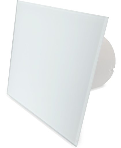 Ventilatieshop badkamer/toilet ventilator - standaard - Ø100mm - vlak glas - mat wit
