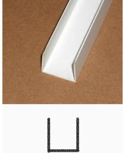 Heering PVC u-profiel wit 18 x 18 x 1.5mm x 2.6 meter