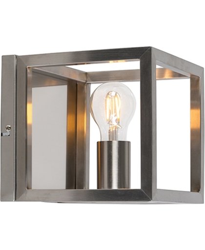 QAZQA WL Cage 1 staal - Wandlamp - 1 lichts - D 200 mm - staal