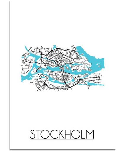 Plattegrond Stockholm Stadskaart poster DesignClaud - Wit - B1 poster