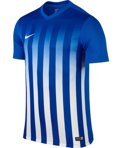 Nike Striped Division II SS Sportshirt performance - Maat XL  - Unisex - blauw/wit