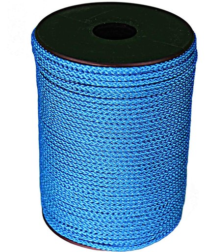 Touw   Blauw   diameter 3mm    haspel   lengte  100 mtr   koord   gevlochten touw   Touwen   haspel
