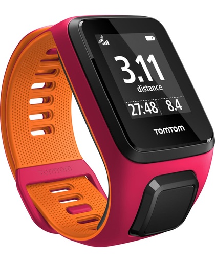 TomTom Runner 3 Cardio + Music, roze/oranje (S) sport horloge