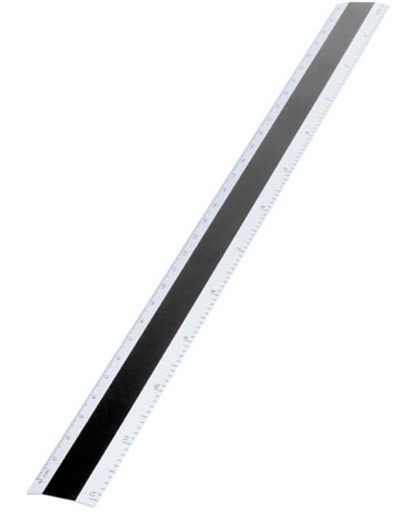 Aluminium lineaal 30 cm zwart