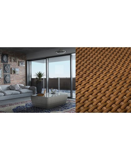 Onverwoestbaar Balkonscherm - 90 cm hoog - duurzaam & eenvoudige montage - 8 meter lange balkonafscheiding - PERFECT BALKONSCHERM© bruin