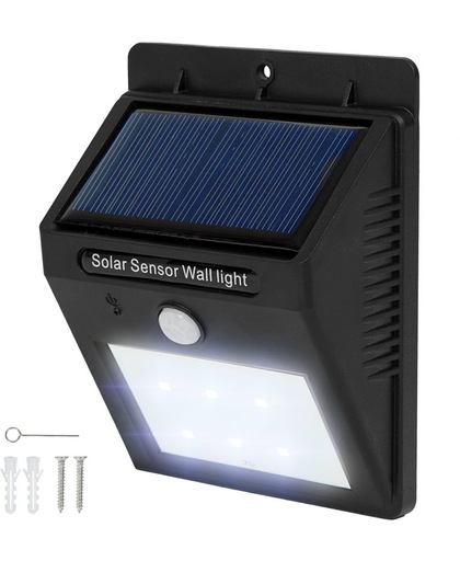 TecTake - LED Solar tuinverlichting wandlamp met bewegingssensor 401513
