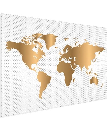 Wereldkaart goud stippen Aluminium 80x60 cm