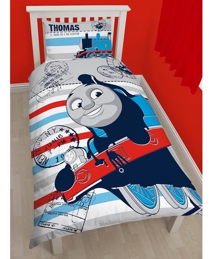 Thomas de Trein Adventure - Dekbedovertrek - Eenpersoons - 135 x 200cm - Blauw/grijs
