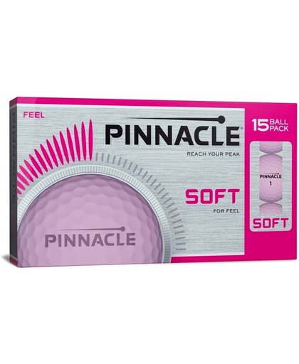 Pinnacle Soft Roze dames golfballen, 15 stuks