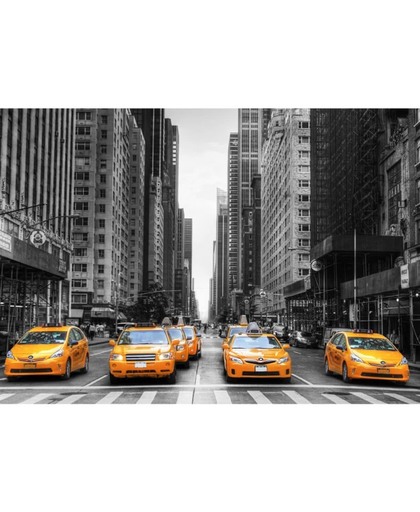 Fotobehang "New York yellow cab, Manhattan taxi's" vliesbehang 300x210cm