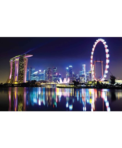Fotobehang Singapore City Skyline | XXL - 312cm x 219cm | 130g/m2 Vlies