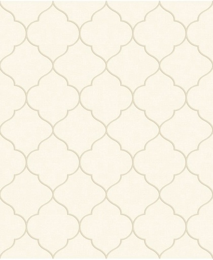 Nordic Elegance trellis beige behang (vliesbehang, beige)