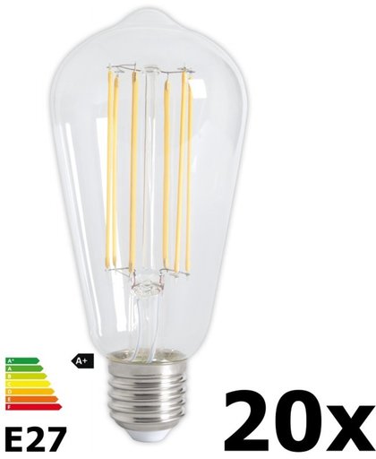 20 stuks - Vintage LED Lamp 240V 4W 350lm E27 ST64 Helder 2300K Dimbaar