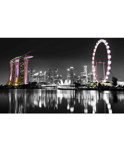 Fotobehang  Singapore Skyline | M - 104cm x 70.5cm | 130g/m2 Vlies