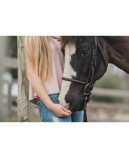 Paarden Behang | Meisje met een paard | 375 x 250 cm | Extra Sterk Vinyl Behang