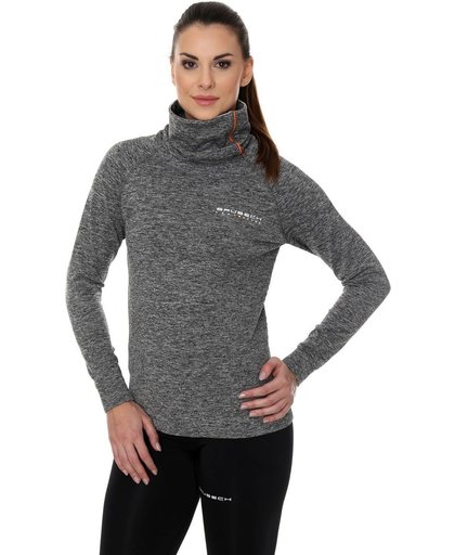 Brubeck | Dames Outdoor Trui / Sweater - outdoortrui - Grijs Melange - Maat XL