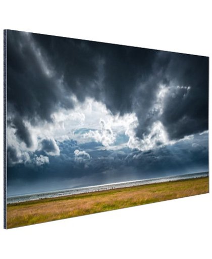 Onweerswolken Aluminium 90x60 cm - Foto print op Aluminium (metaal wanddecoratie)