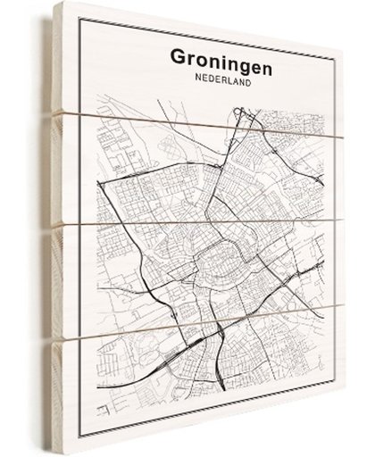 Stadskaarten Groningen vurenhout 60x80 cm