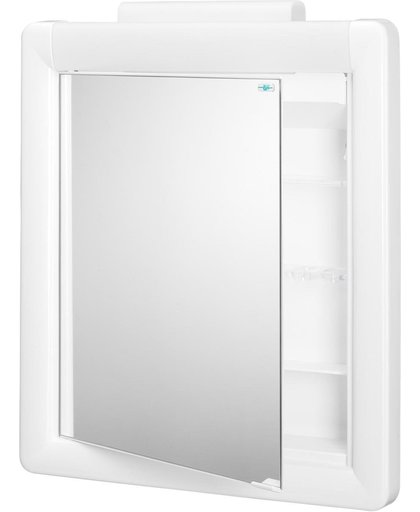 Allibert KALIPSO - toiletkast - 1 spiegeldeur - wit kunststof - 1 verlichtingsschakelaar - 55 cm breed