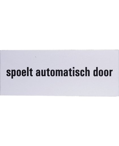 Aluminium deurbordje tekst: spoelt automatisch door | 5 jaar garantie | Zelfklevend | 130x50x0,5 mm