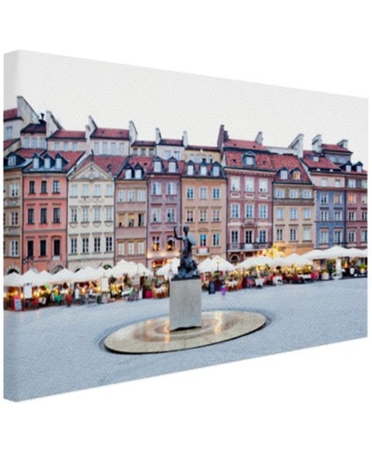Oude Stad Warschau Canvas 30x20 cm - Foto print op Canvas schilderij (Wanddecoratie)