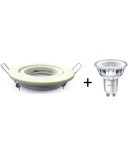 Dimbare Philips GU10 Inbouwspot | 4W Extra warm wit | Wit rond