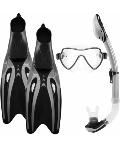 #DoYourSwimming - Snorkelset - »Mermaid« - duikbril + zwemvliezen / flippers (zwemvinnen)  + snorkel - EU 45-47 - grijs