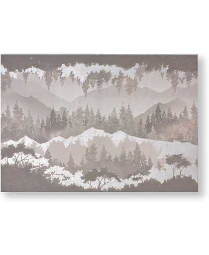 Art for the Home - Canvas met metallic accenten - Wanderlust - Grijs - 100x70 cm
